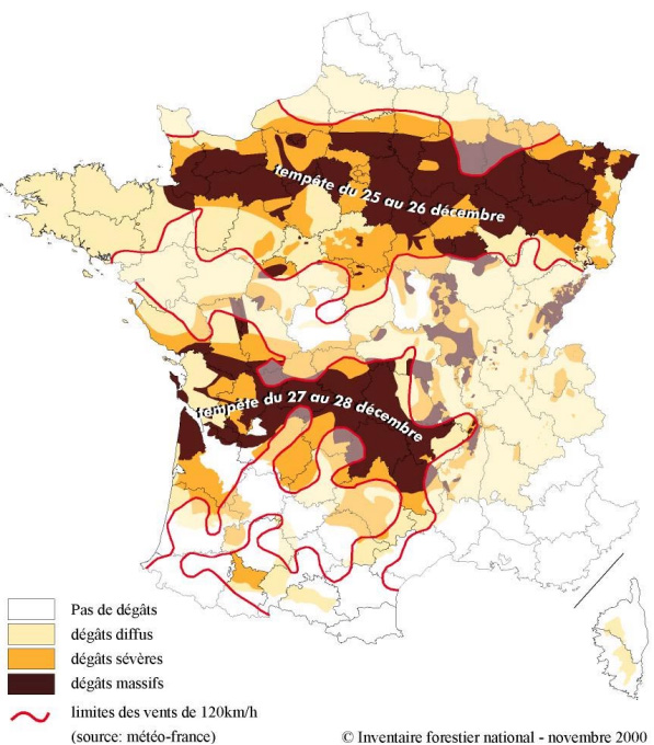 carte tempete 1999