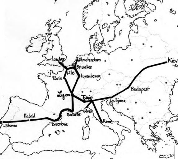 carte reseau ferre transeuropeen