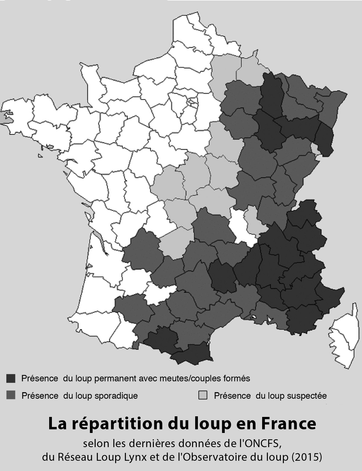 repartition du loup France 2015