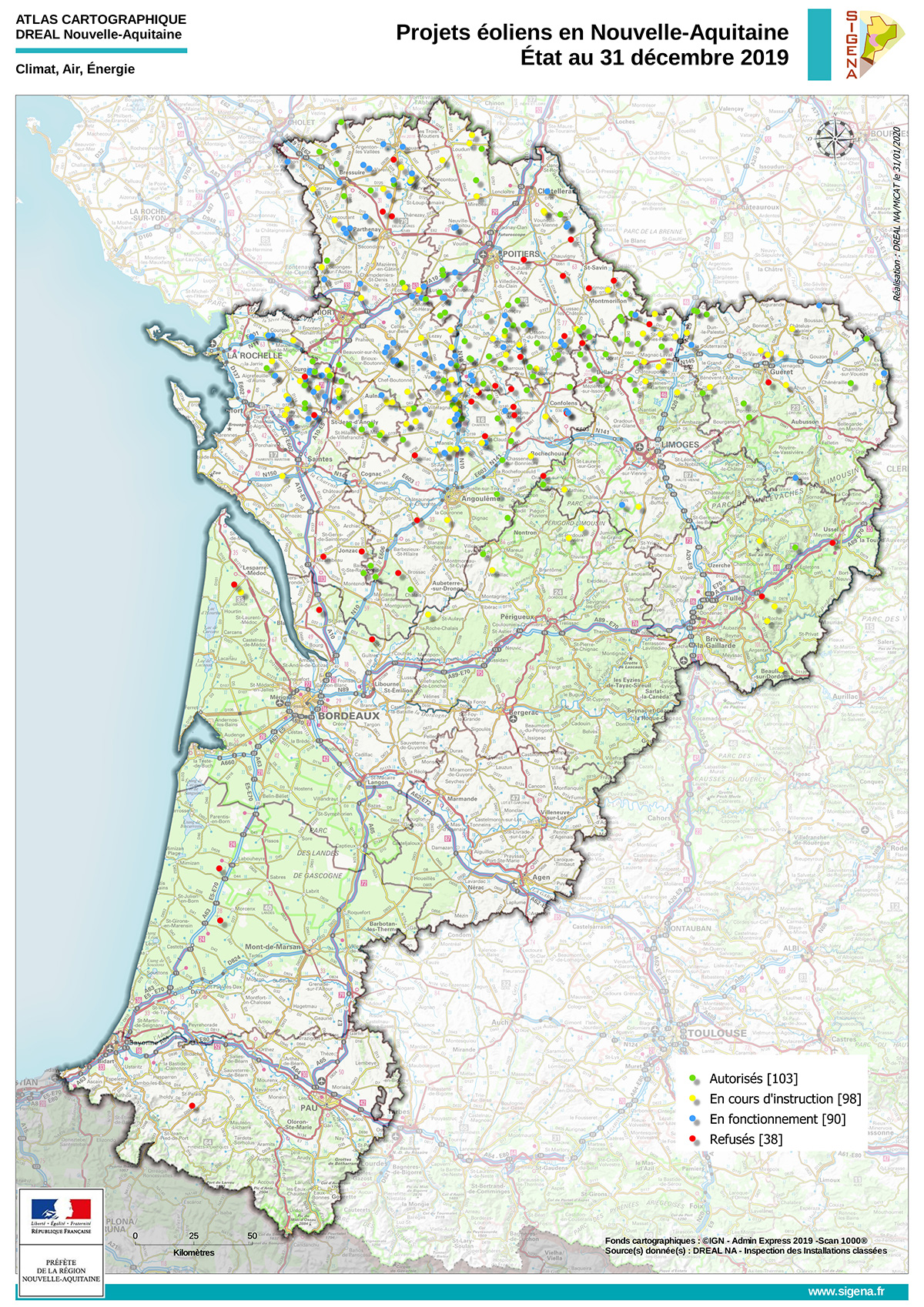 projet eolien nouvelle aquitaine 2019