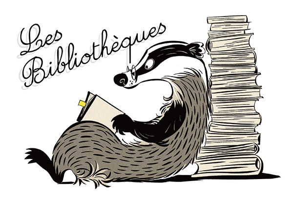 Le blaireau de bibliothèque : Folie ! les mots en rayonnage