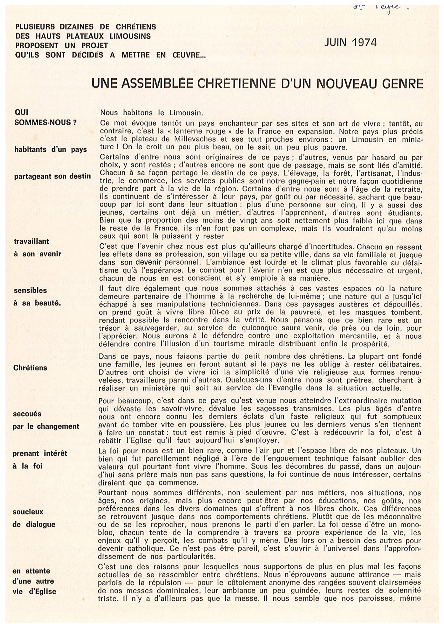 1974 une assemblee d un nouveau genre